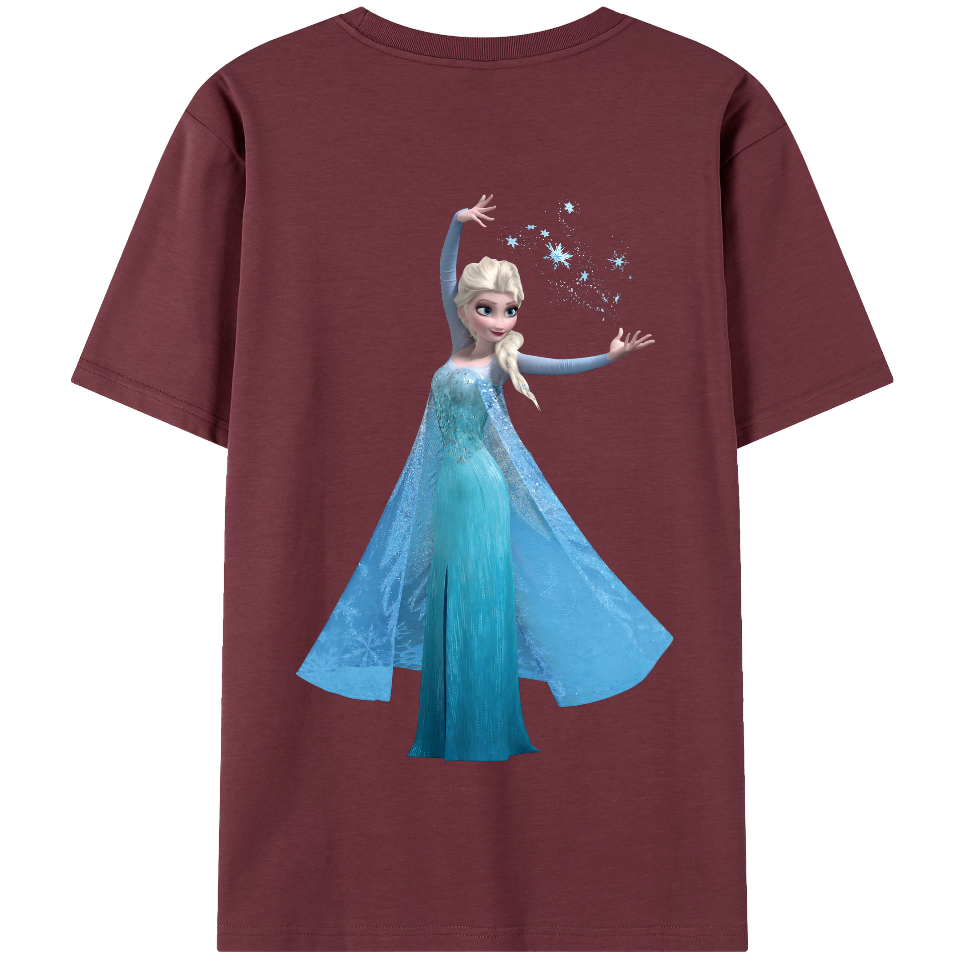 （画像用） アナと雪の女王 アンナ エルサ Frozen Anna Elsa 綿100％半袖Tシャツ（背面プリント）